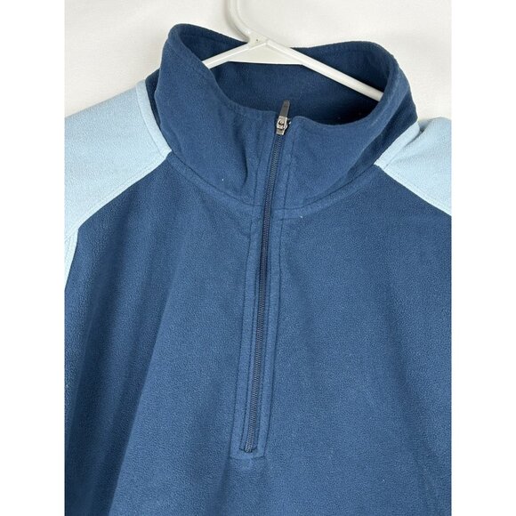 The North Face Womens Large  1/4 Zip Fleece TKA 100 Pullover Navy and Light Blue - Picture 9 of 11